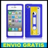 FUNDA SILICONA CASETE RETRO PARA IPHONE 5 5G AZUL